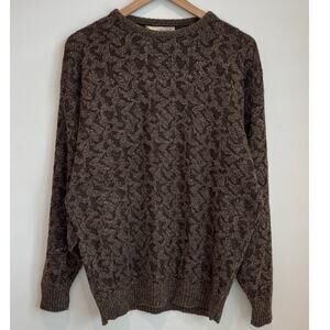 Vintage Diane von Furstenberg Metallic Brown Knit Sweater Oversized M / L